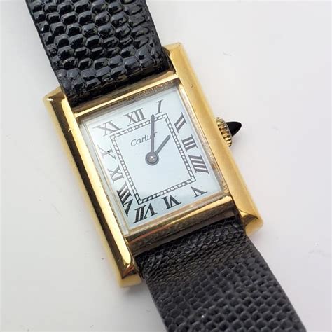 Cartier Vintage 18K Gold Electroplated Tank Watch 